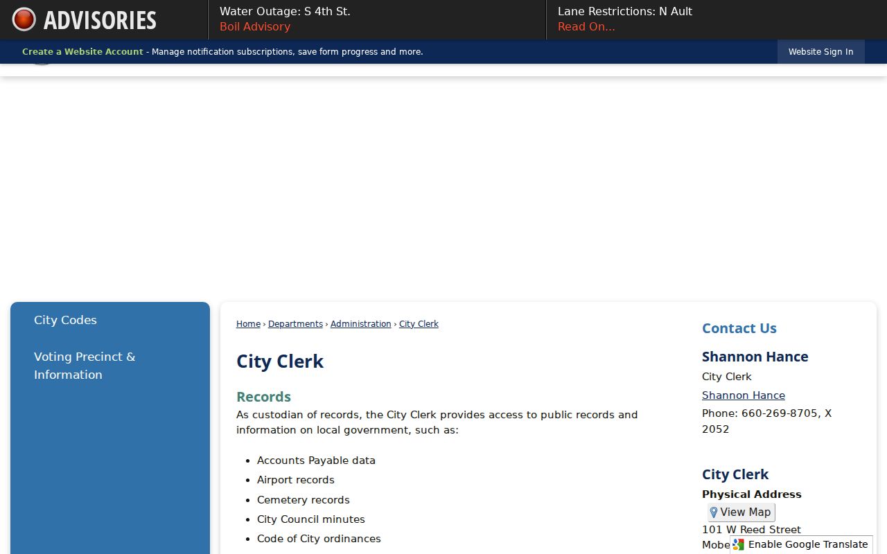 Moberly municipal records request instructions