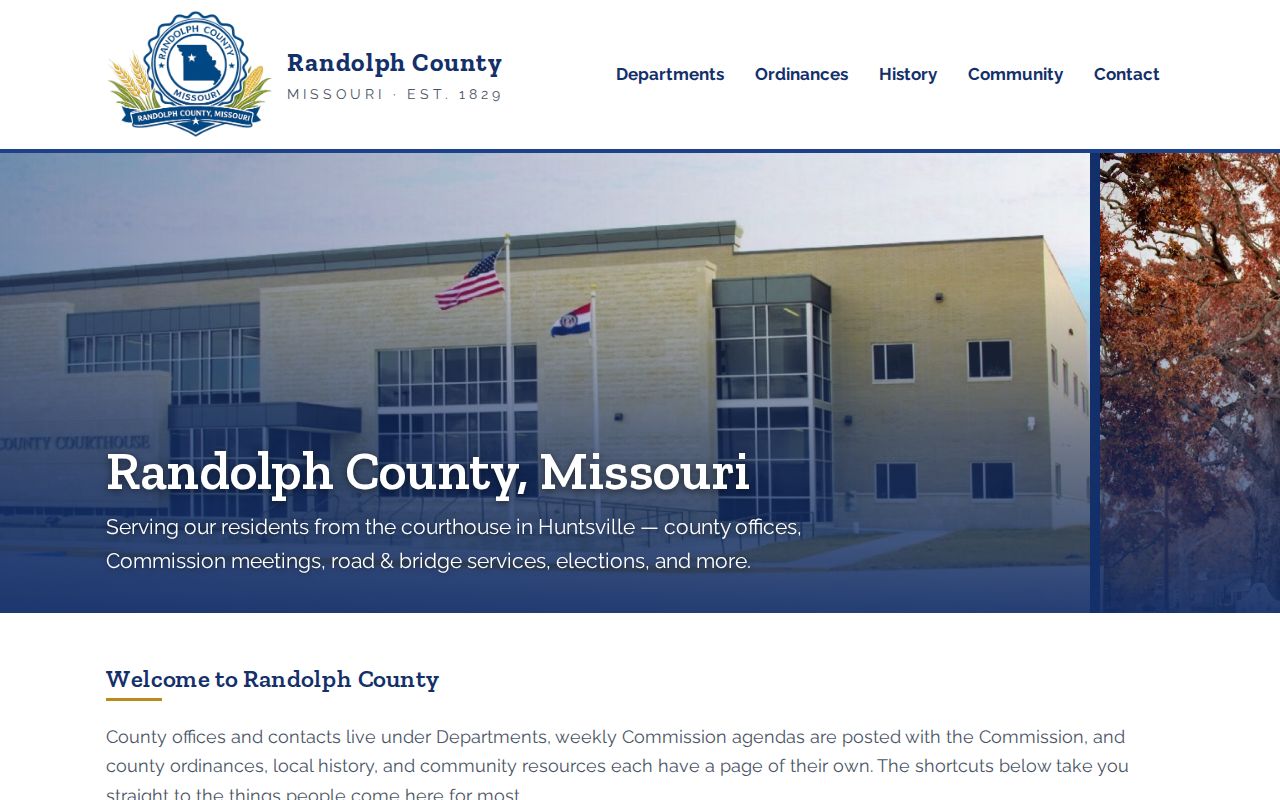 Randolph County Sheriff contact page